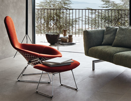 Bertoia Bird Chair and Ottoman