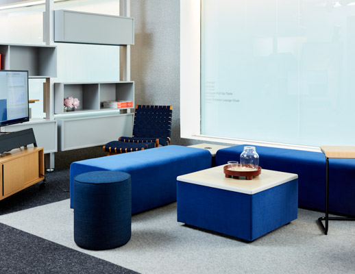 neocon 2018 hospitality at work k. collection lounge area horsepower mobile cart risom outdoor lounge chair interpole freestanding table toboggan pull up table